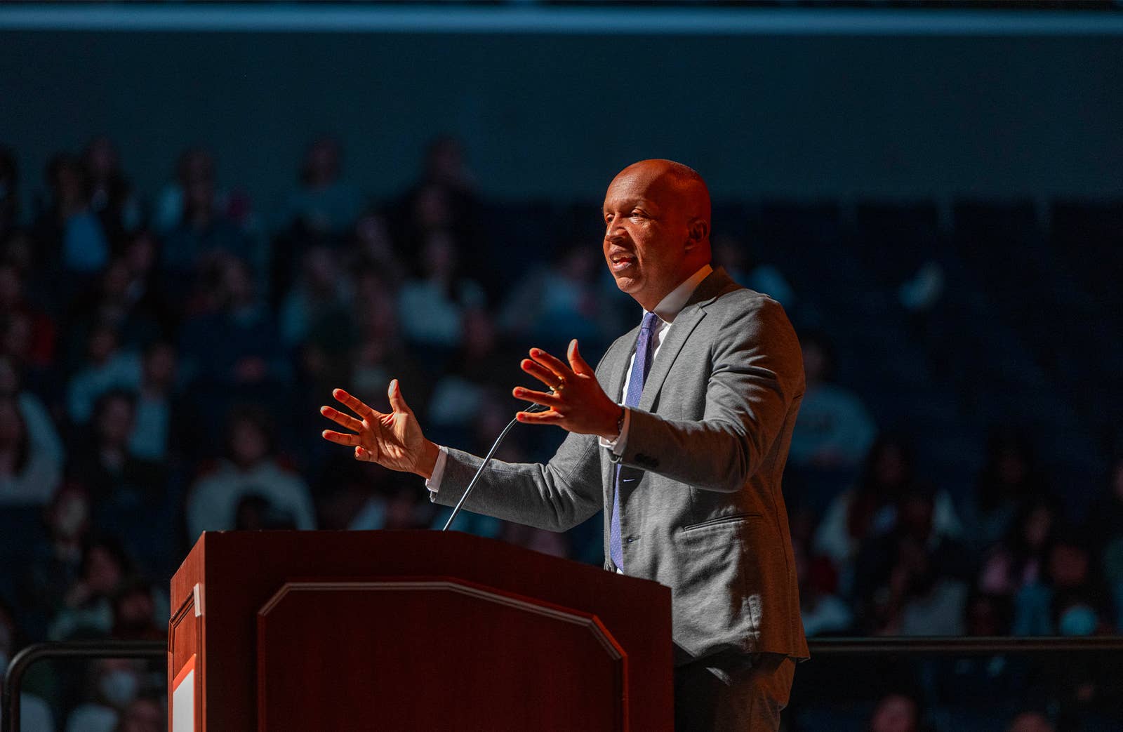 Bryan Stevenson speaking at the University of Virginia