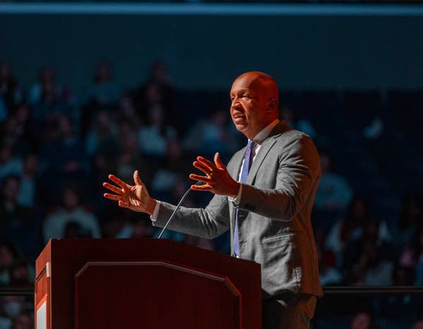 Bryan Stevenson speaking at the University of Virginia