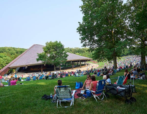 crowd on the lawn at Blossom Music Center