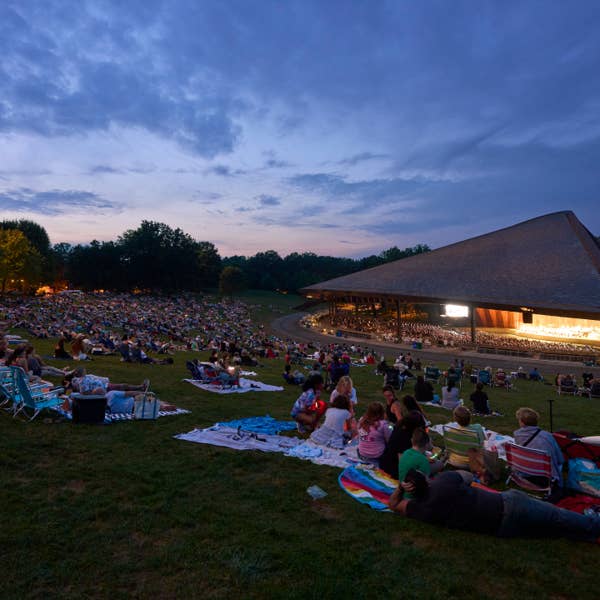 Blossom music center in the eventing light