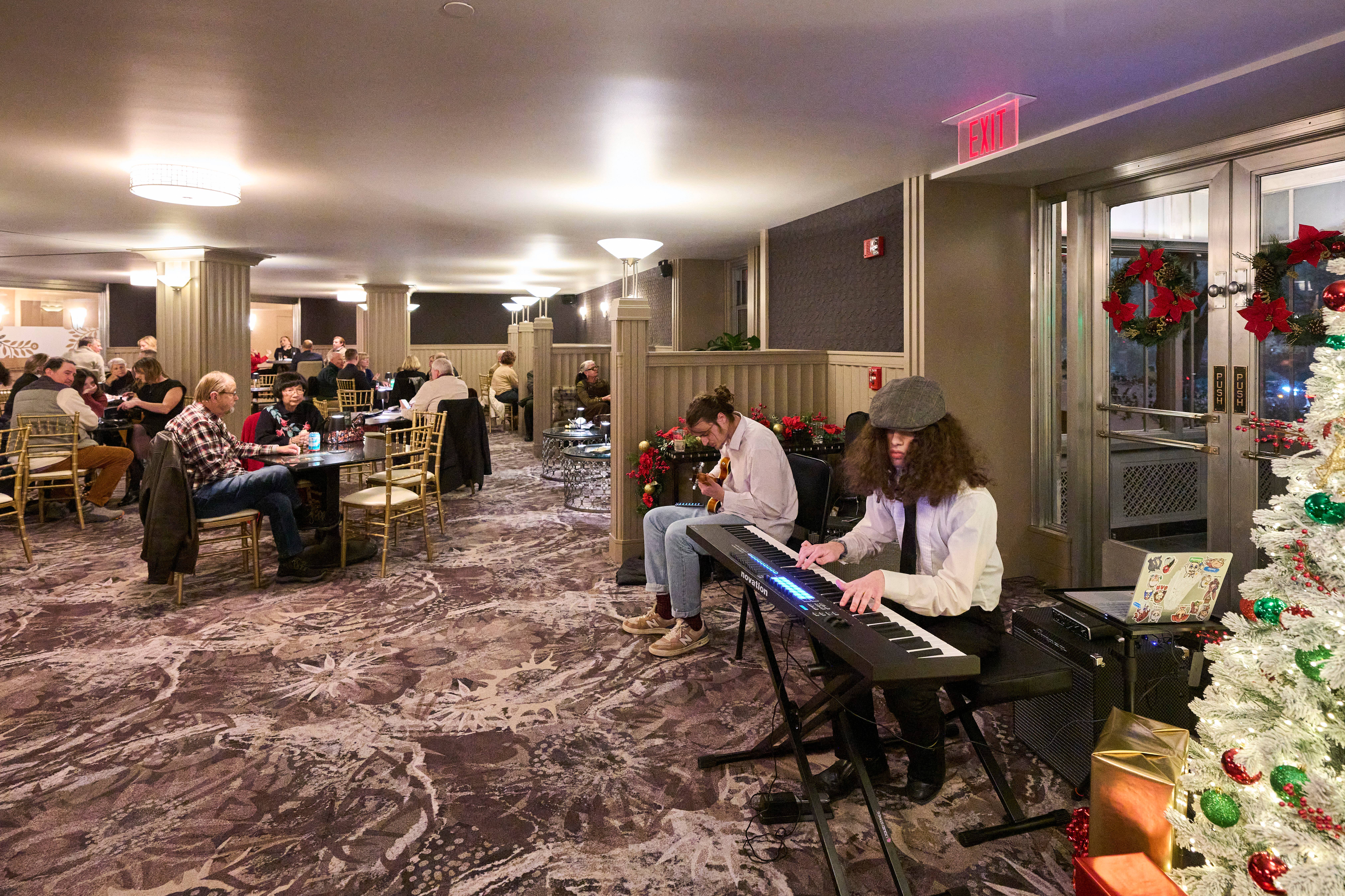 patrons enjoying the Lounge in Severance Music Center