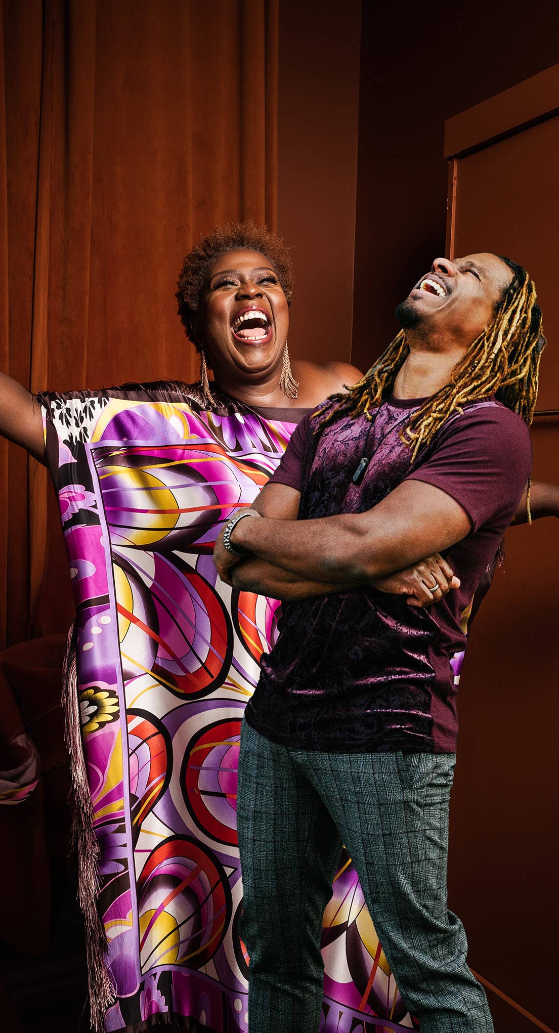 Capathia Jenkins and Ryan Shaw laughing