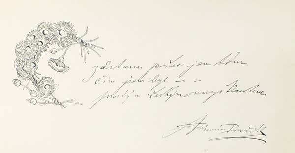 “I shall always remain just what I have been — a simple Czech musician.” A quote from Antonín Dvořák reproduced in Prague album, 1954.
