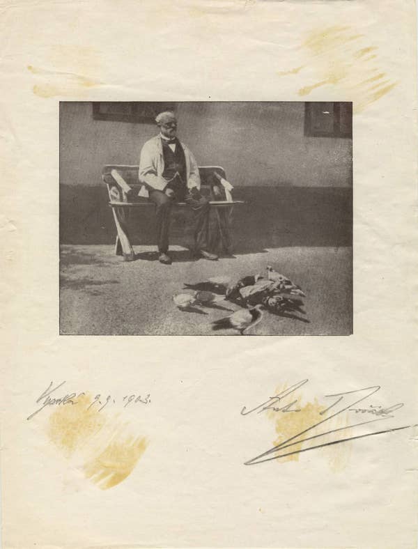 Signed photograph of Antonín Dvořák, 1903.