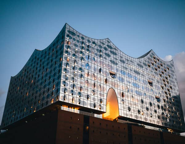 exterior of Elbphilharmonie in Hamburg, Germany 2022