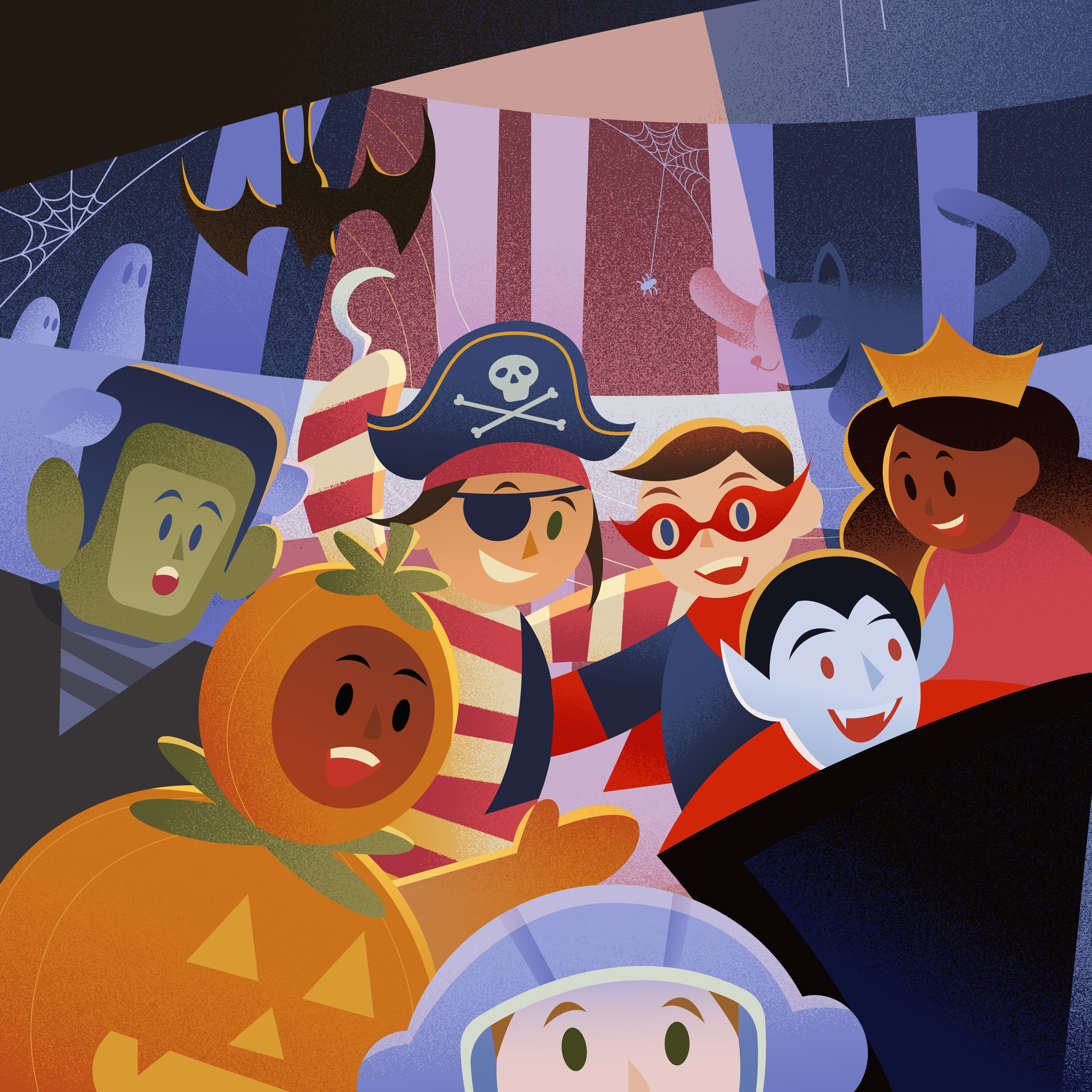 Cartoon halloween characters 