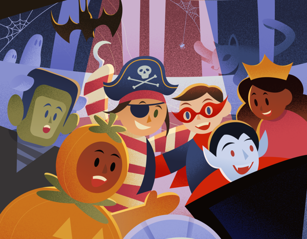 Cartoon halloween characters 