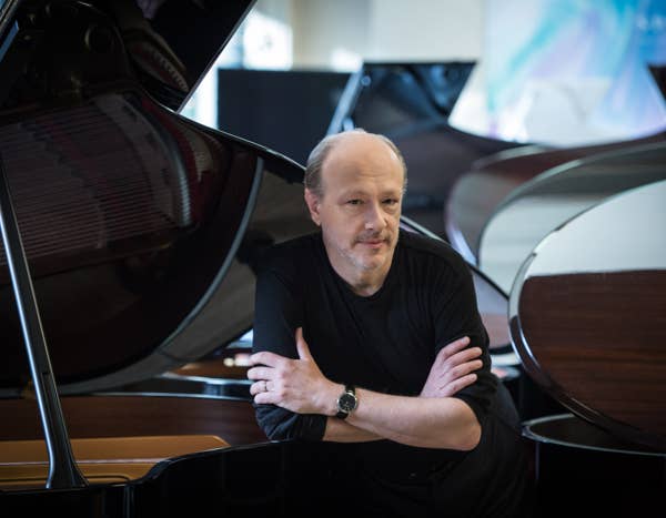 Marc-Andre Hamelin posed near piano