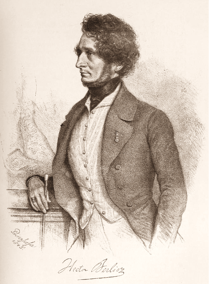 Illustration of Berlioz by August Prinzhofer, 1845