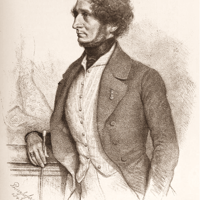 Illustration of Berlioz by August Prinzhofer, 1845