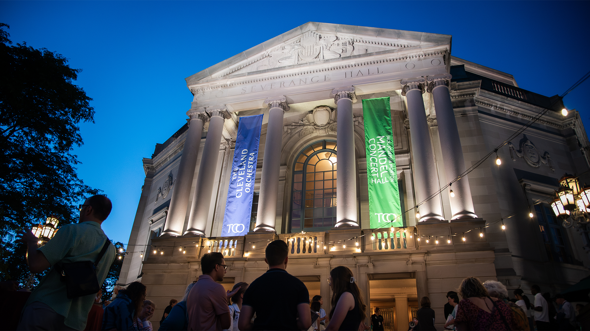 Exterior of Severance Music Center front terrace summer 2024 