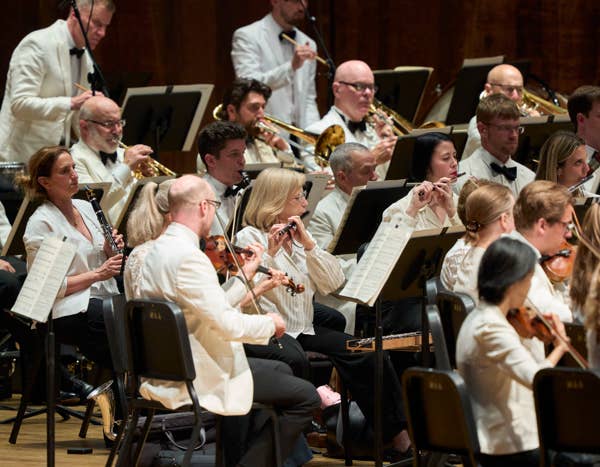 The Cleveland Orchestra at Blossom in dress whites