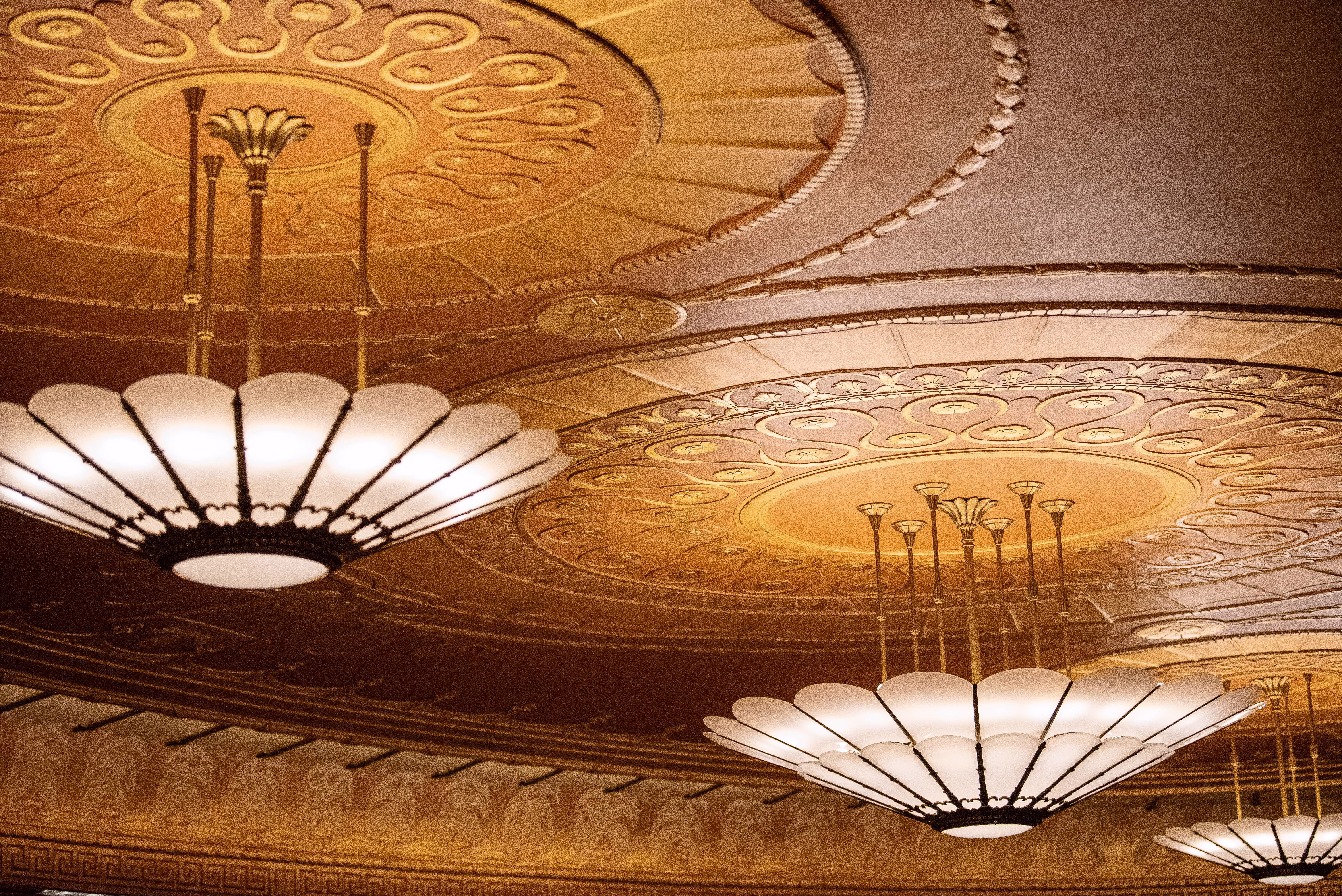 interior ceiling of the Grand Foyer in Severance Music Center