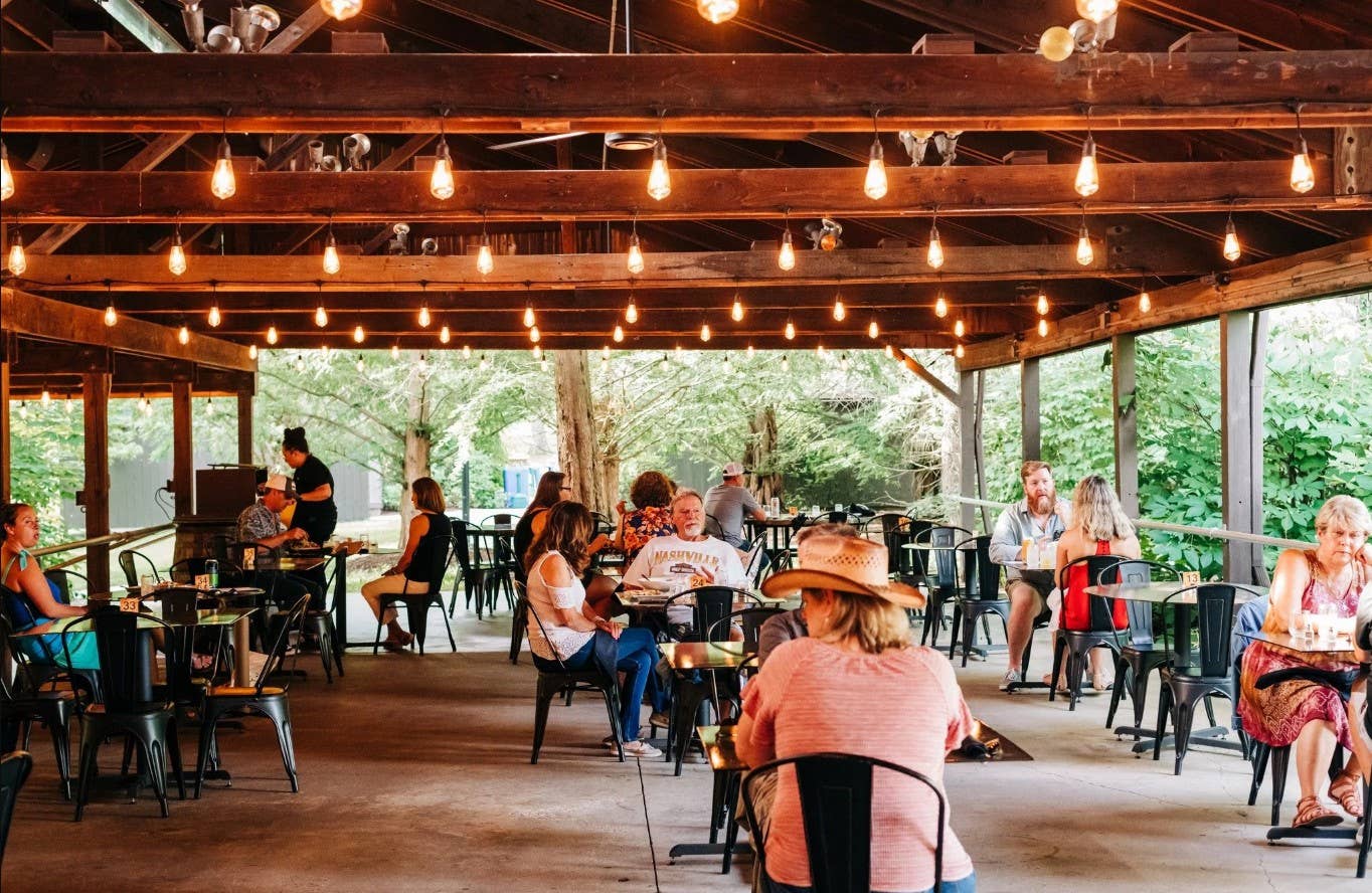 Guests eating at the Blossom Grille