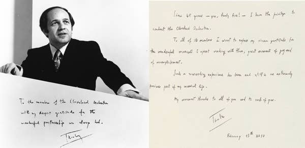 Boulez sent the Orchestra several personal thank-you letters over the years. 