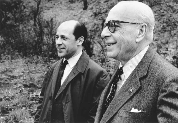Cleveland Orchestra Music Director George Szell (right) was an important mentor and advocate for Pierre Boulez (left). 