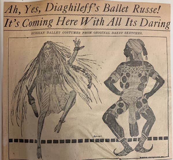 a newspaper illustration shows two people dancing
