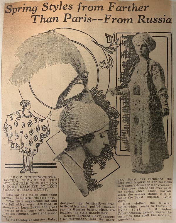 newspaper photographs of women in ornate headdresses