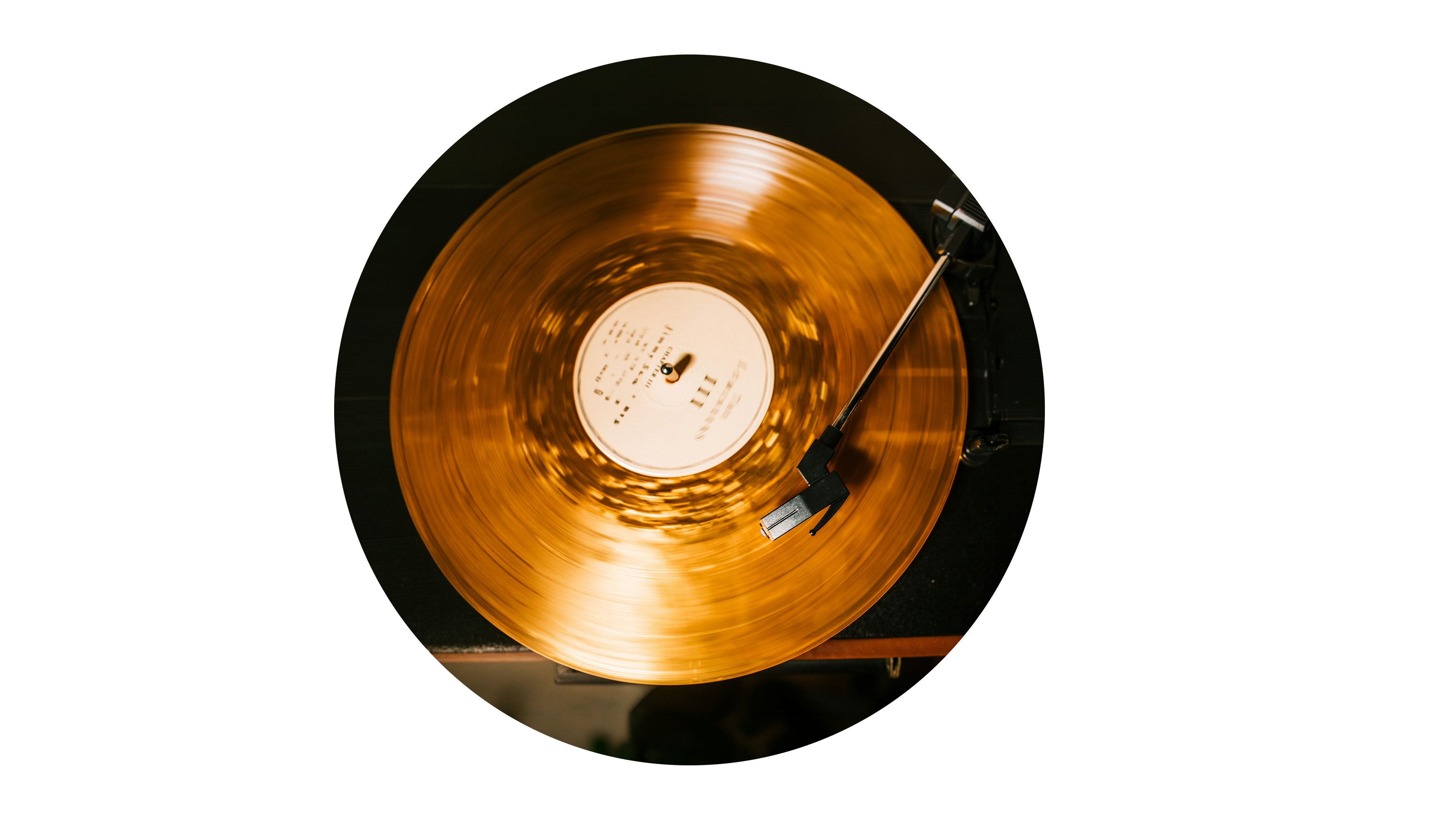cutout circle with record image inside