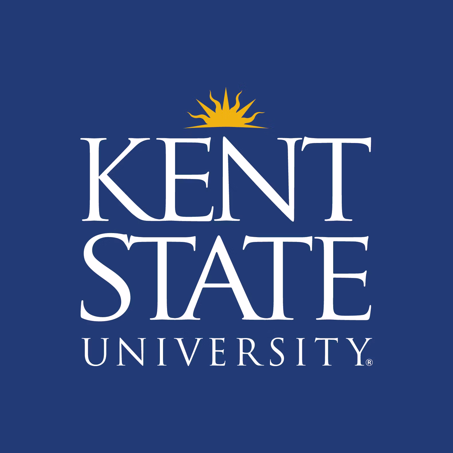 Kent State University logo on blue