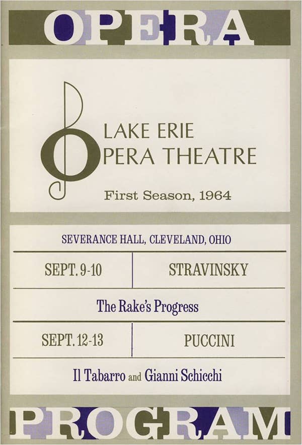 Flyer for the Lake Erie Opera Theater, 1964
