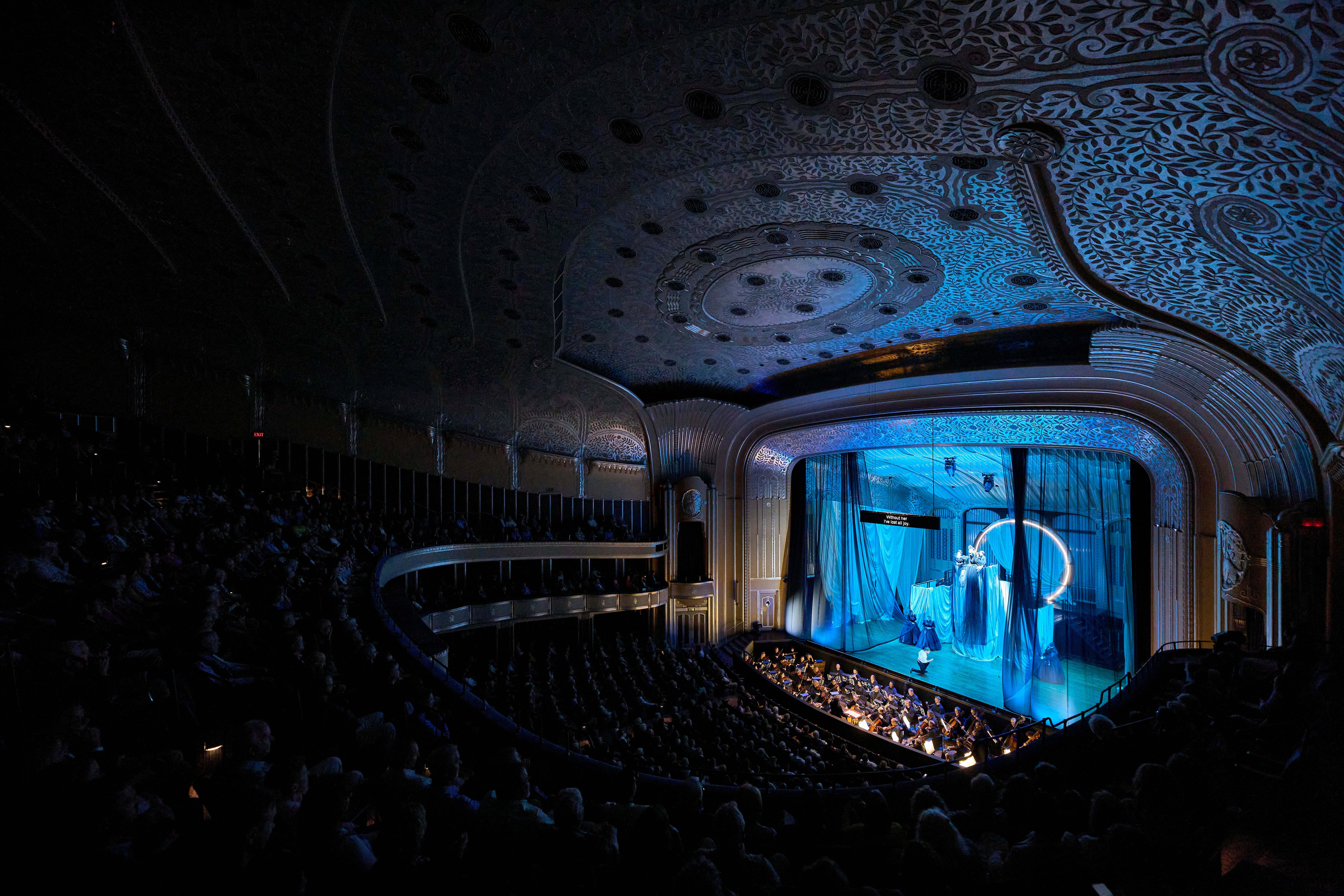 interior Mandel Hall set for Magic Flute 