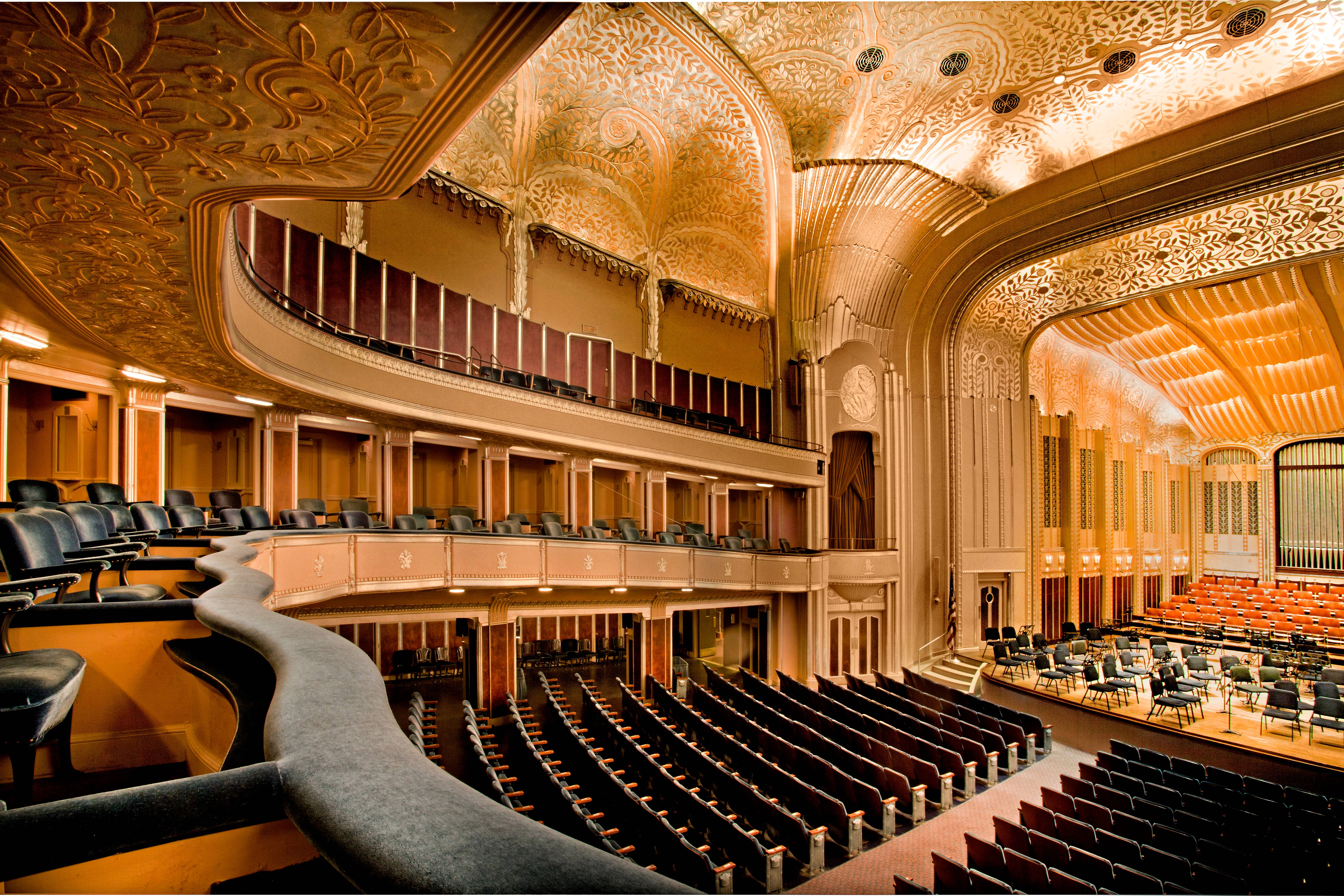 Interior of Mandel Hall Box seats 
