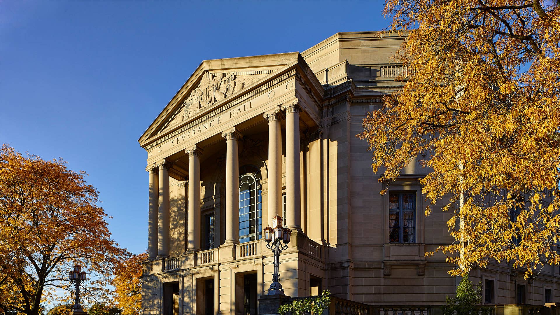 Severance Music Center in the fall