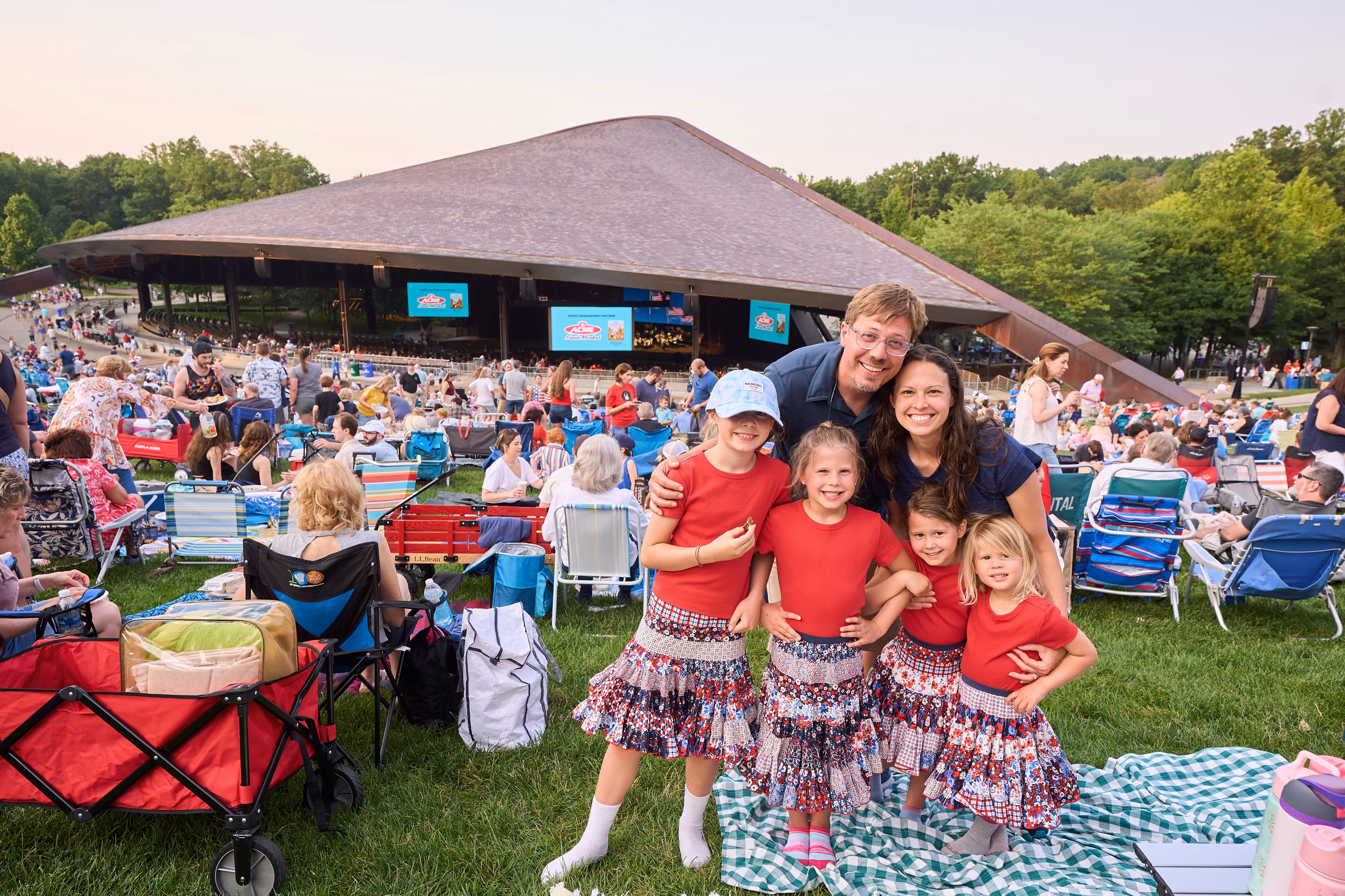 family at Blossom Music Center