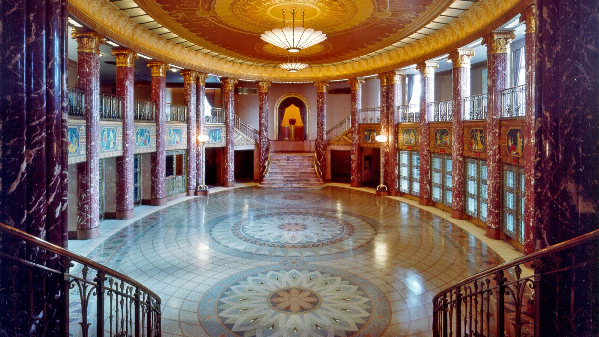 interior of the Grand Foyer in Severance Music Center