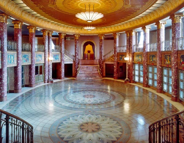 interior of the Grand Foyer in Severance Music Center