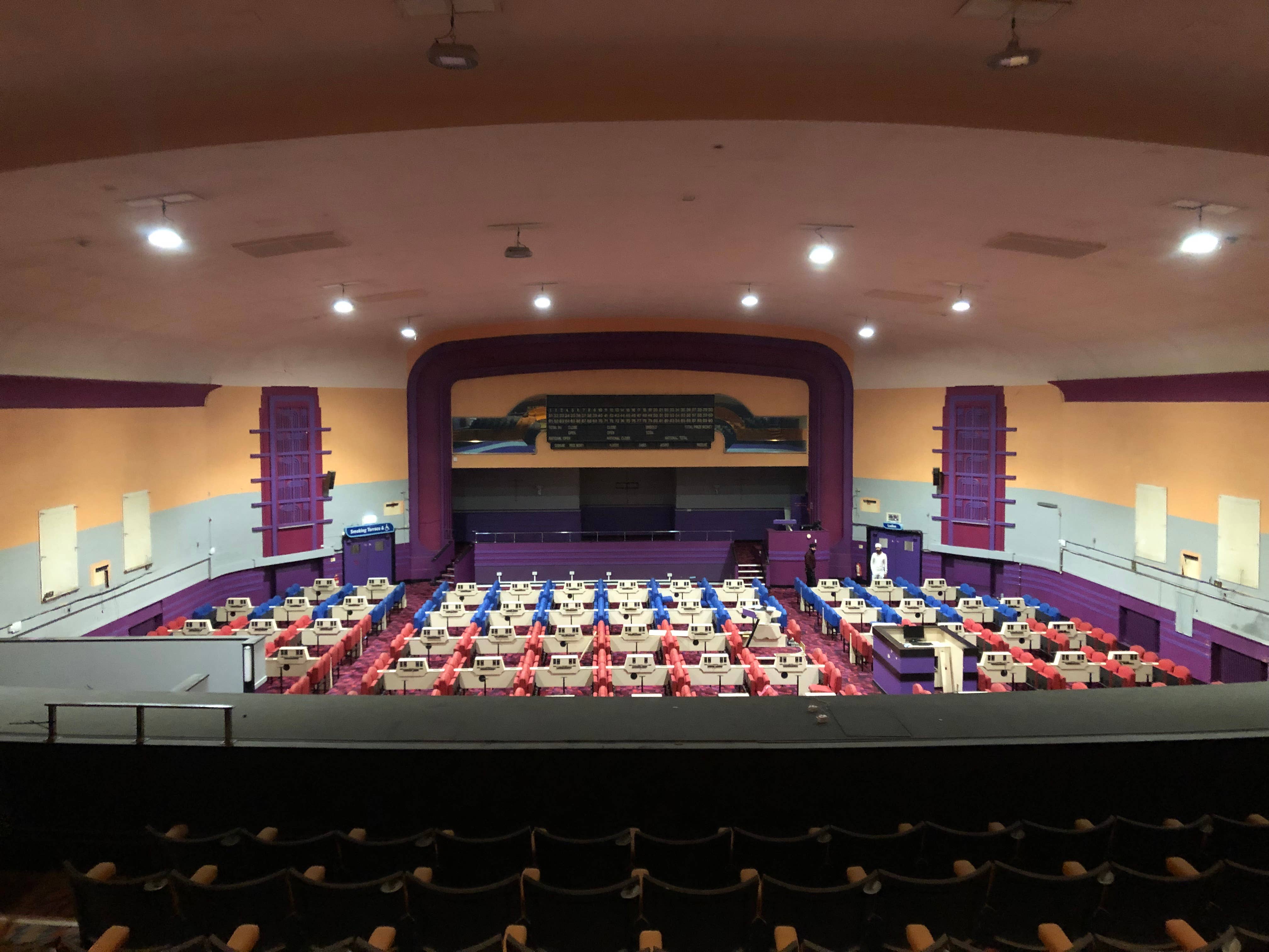 View from the balcony - the main auditorium now a bingo hall.