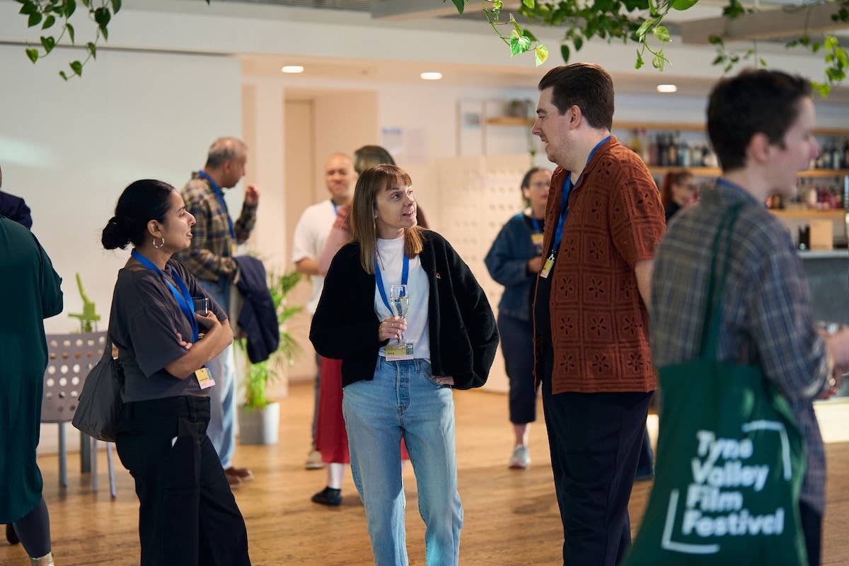 Flatpack's Amy and Juwairiyyah chatting to anotehr BFI FAN CON attendee.