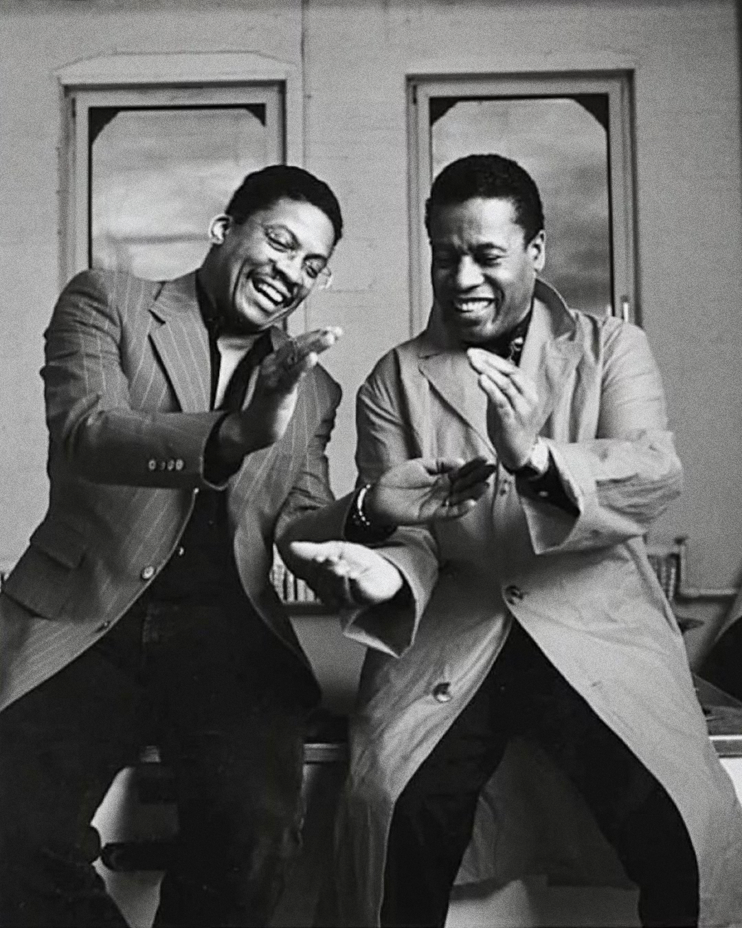 Black and white photo of Herbie Hancock and Wayne Shorter