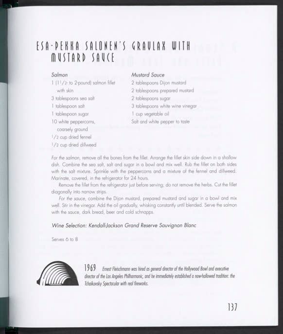Esa-Pekka Salonen’s Finnish gravlax with mustard sauce
