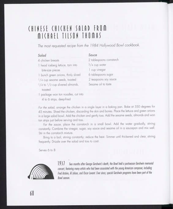 Michael Tilson Thomas’ Chinese chicken salad