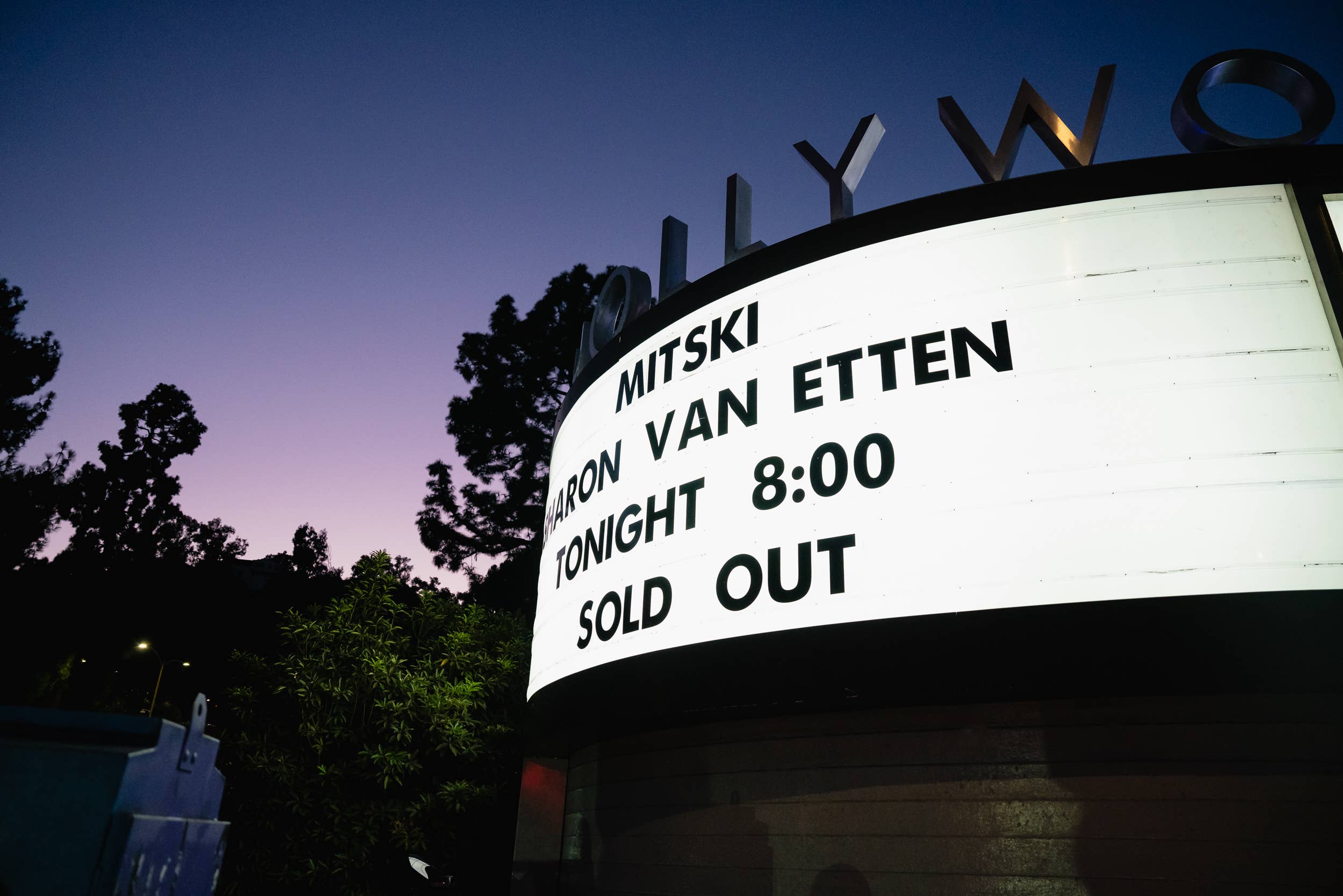 Marquee at the entrance of the Hollywood Bowl.