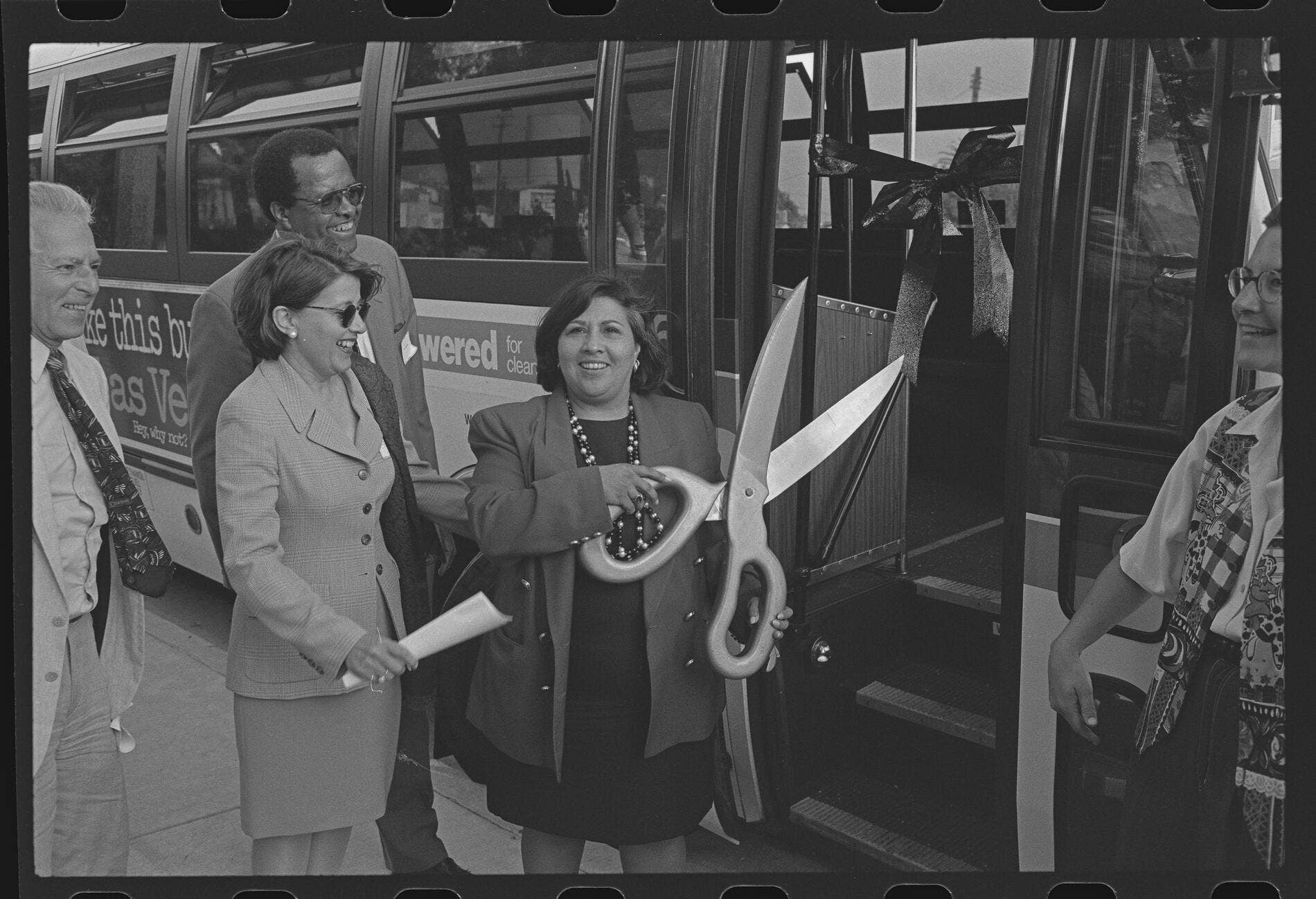 Grand opening of the East LA Park & Ride bus. June 28, 1995.