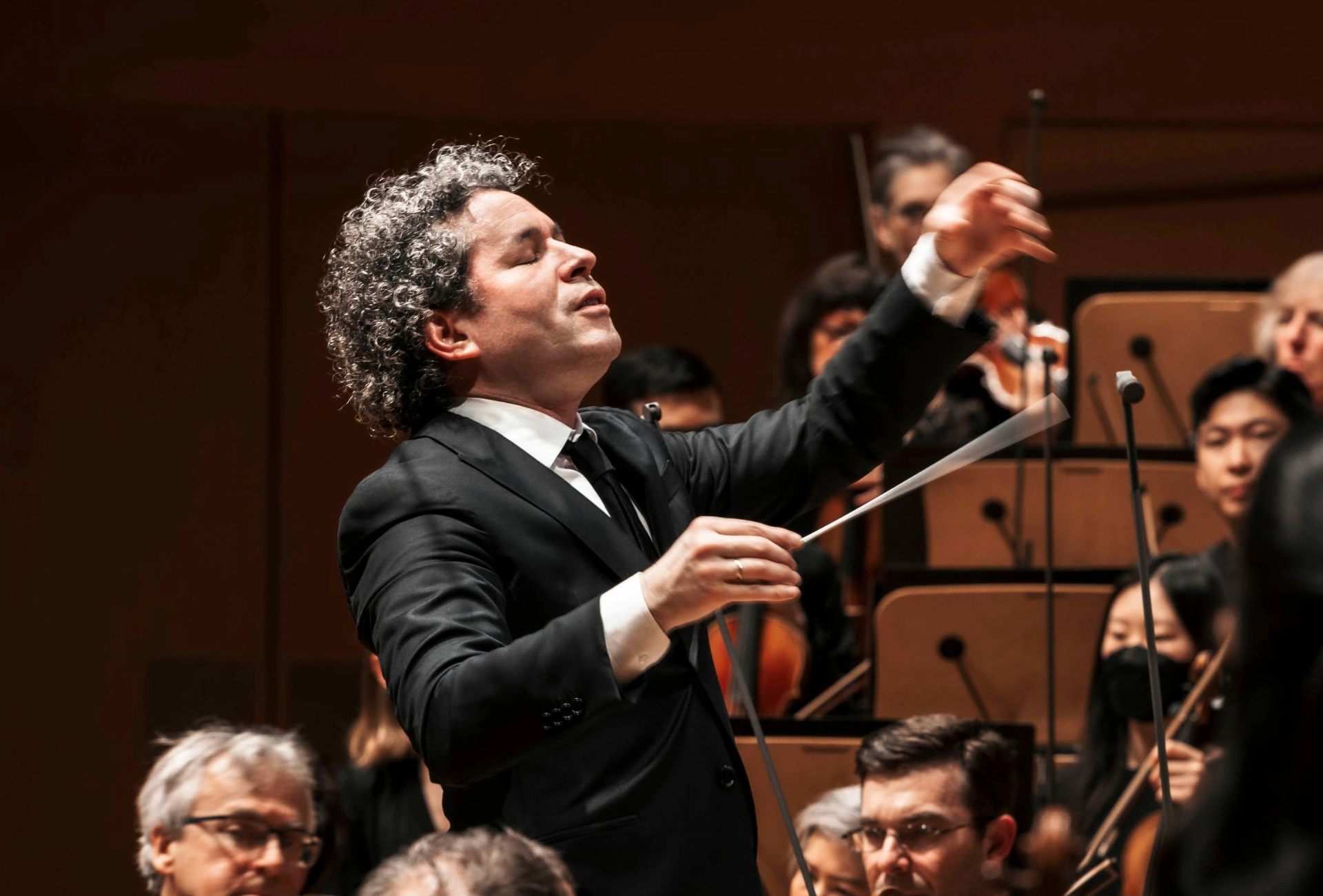 Gustavo Dudamel conducting. 