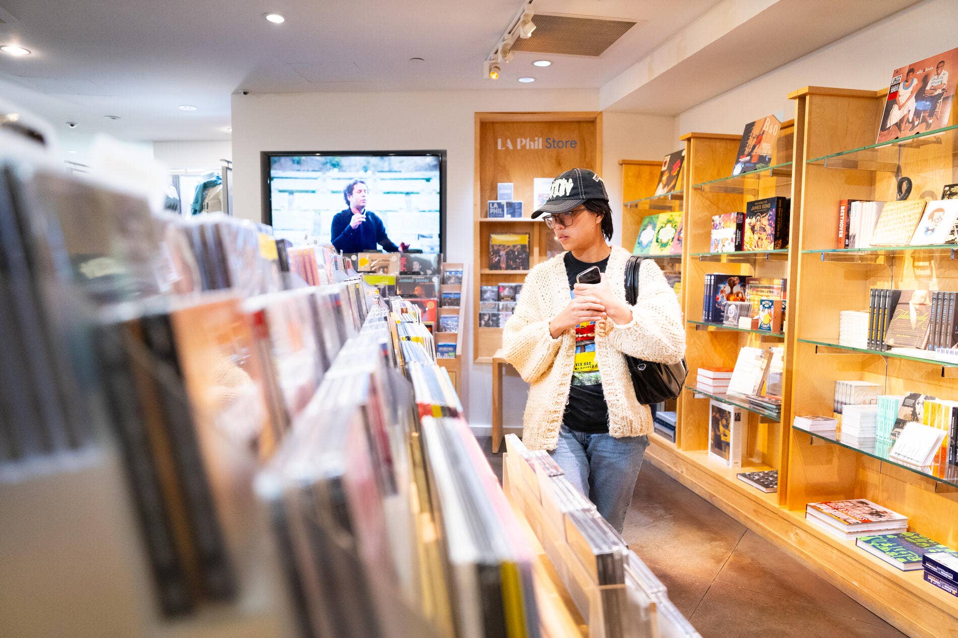 Person at gift shop