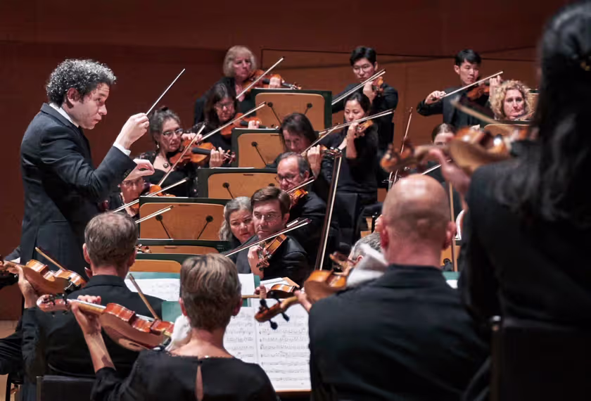 Dudamel conducting orchestra