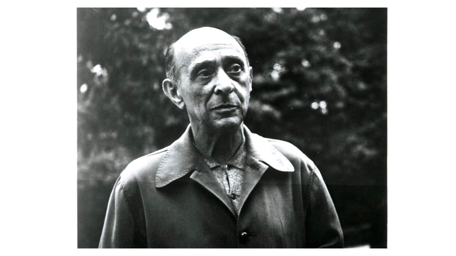 black and white photo of Schoenberg