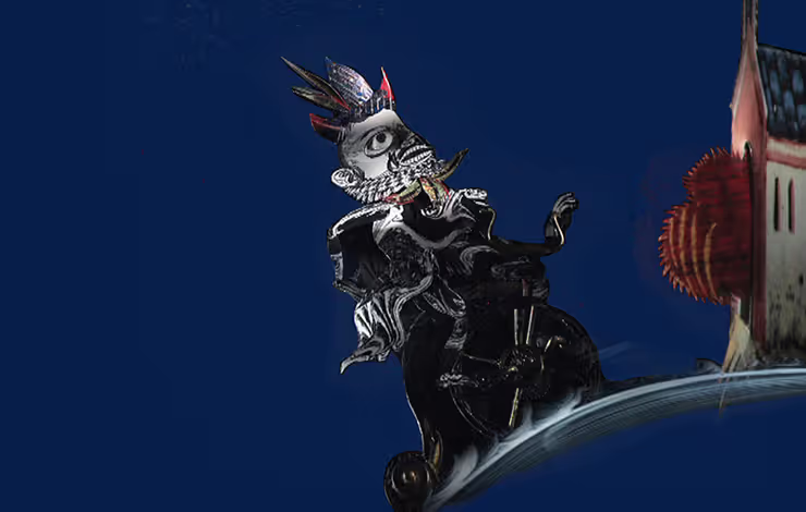 Theatre of The World album cover - figure on blue background