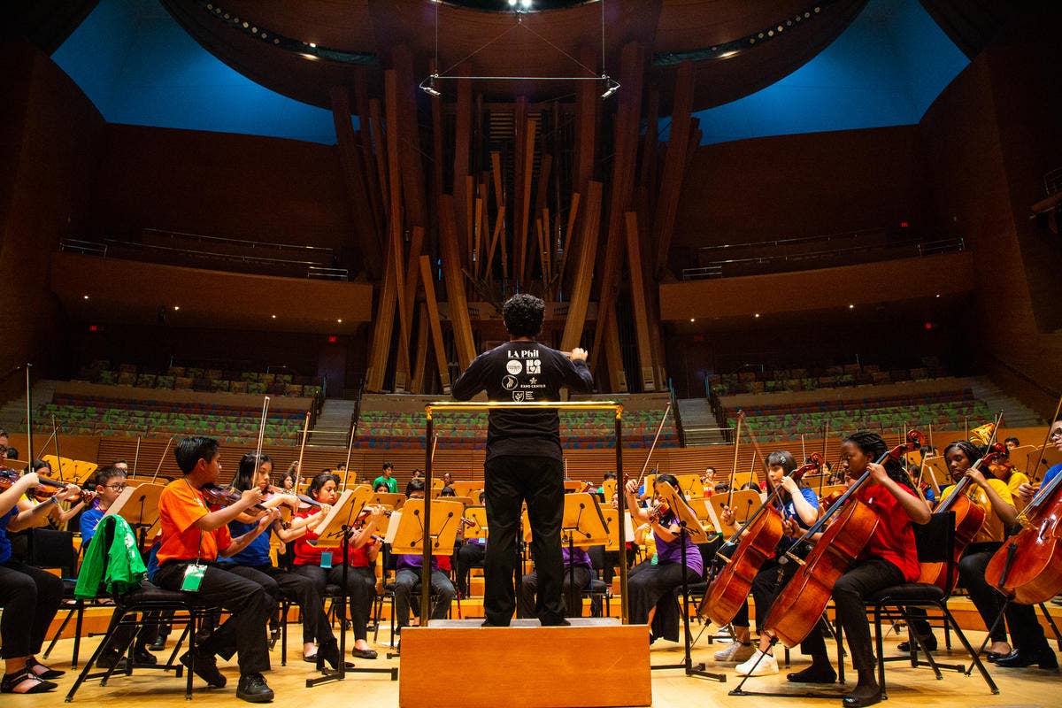 YOLA students perform their Spring Concert on stage at the Walt Disney Concert Hall.