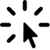 Icono de una flecha de cursor rodeada de rayos.