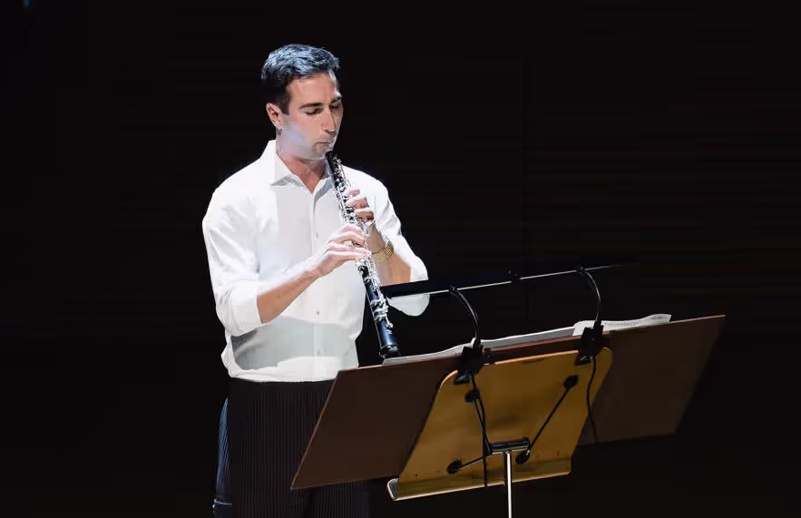 Ryan Roberts performs a solo on stage during Star-Crossed Rendezvous at Walt Disney Concert Hall on March 10, 2026.