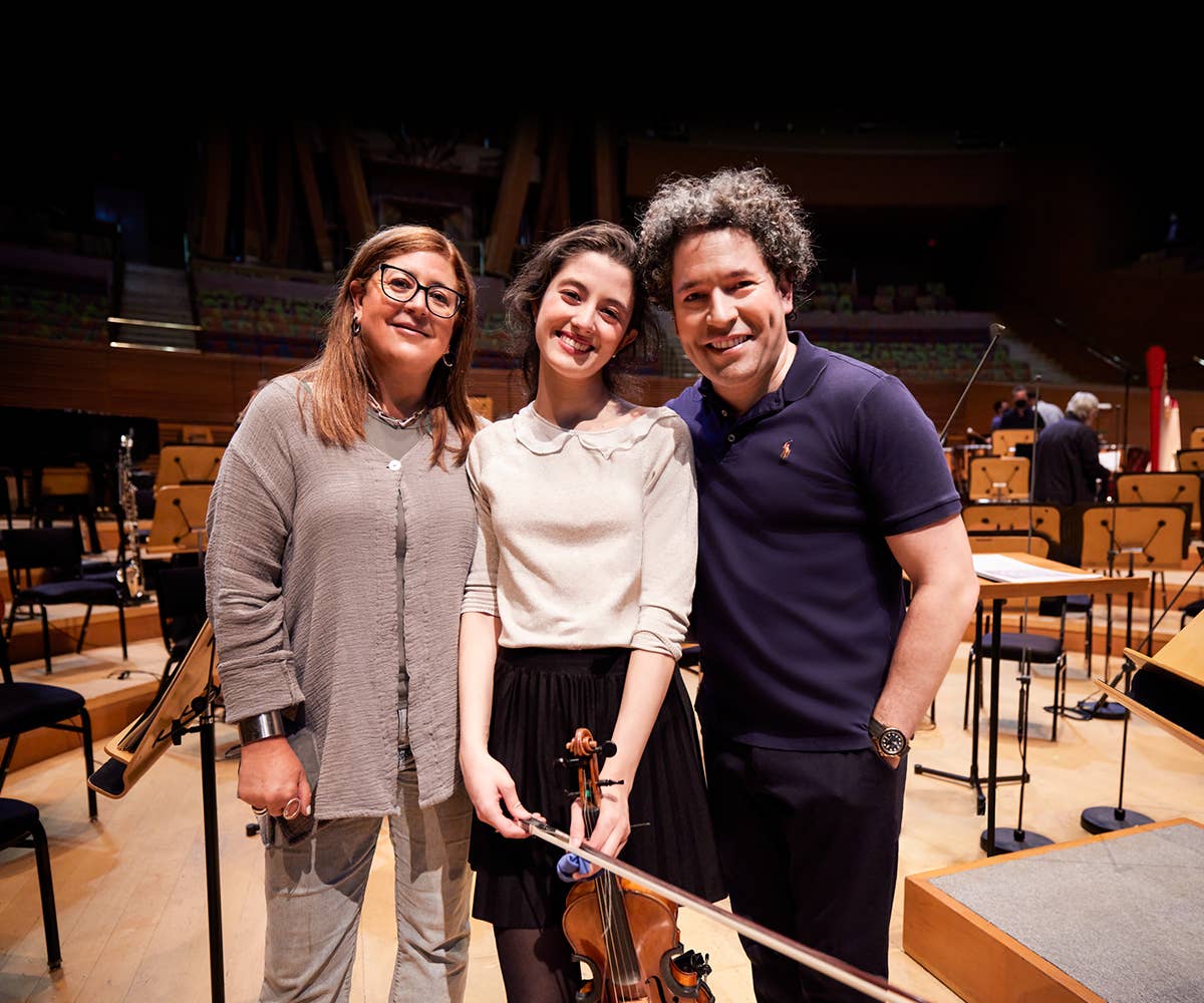 Gabriela Ortiz, María Dueñas, and Gustavo Dudamel