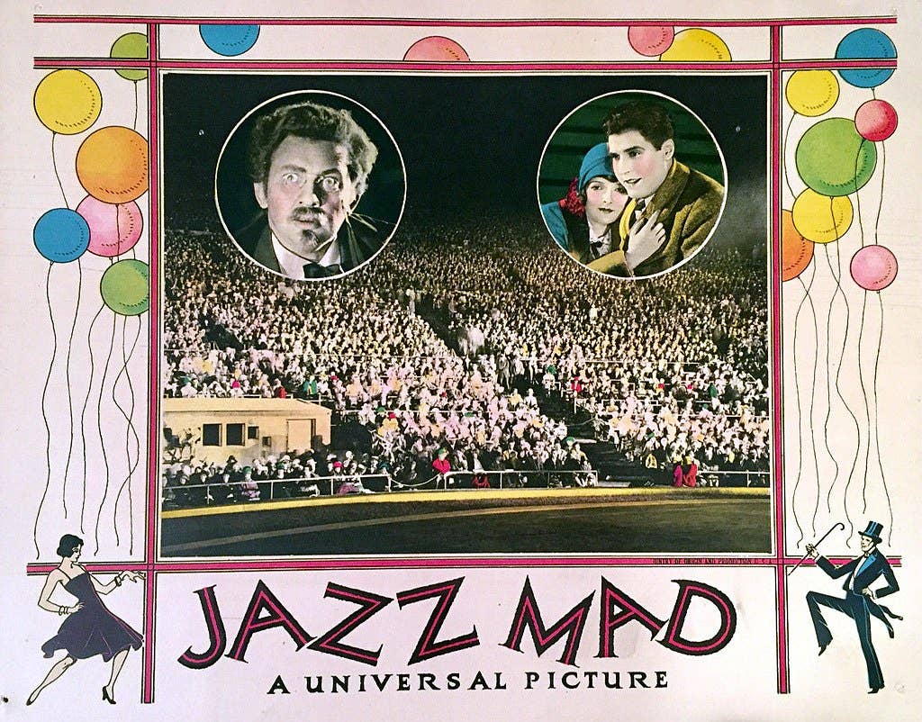 Lobby Card for the 1928 silent film Jazz Mad