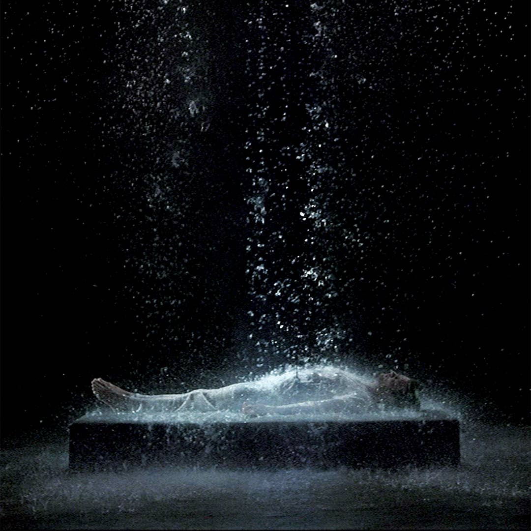 Still image from Bill Viola's video art for the Tristan Project