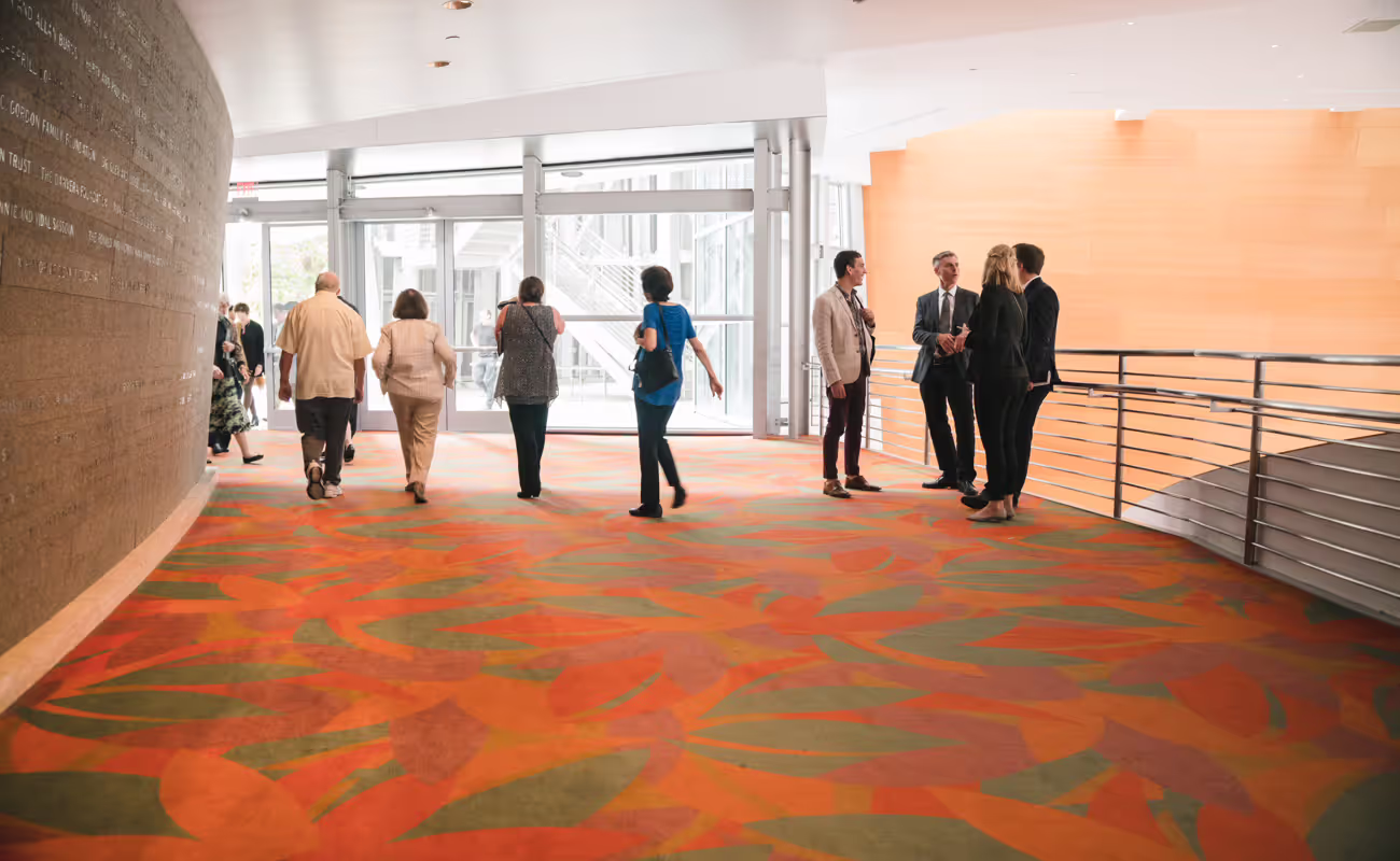 people walking in the vestibule